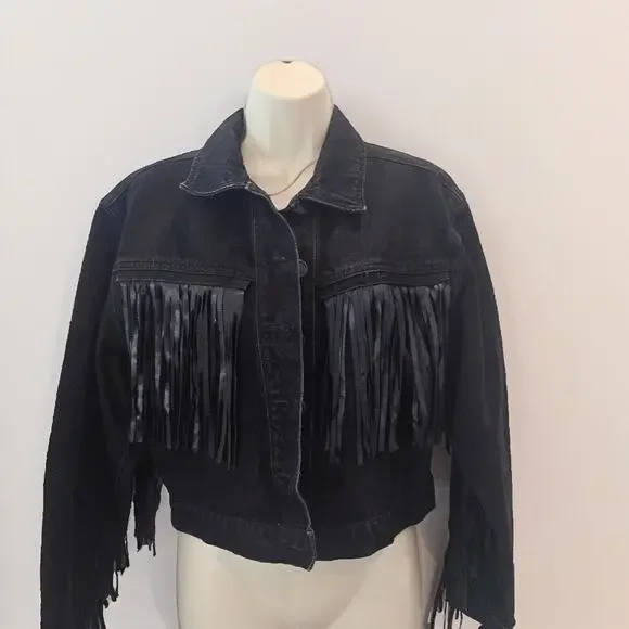BLANKNYC for Anthropologie Battle Ship Fringe Jacket. Size 1X - Picture 4 of 10